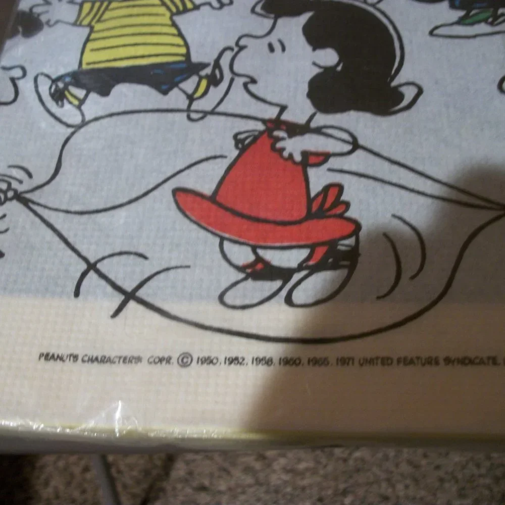 Vintage Peanuts Crepe Paper Tablecloth NIP